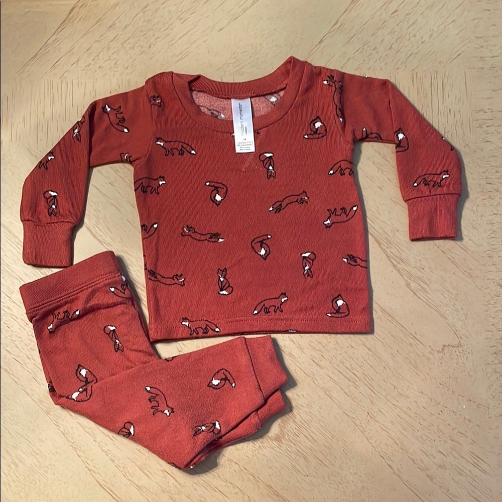 Modern Moments by Gerber Fox Burnt Orange rust color Pajama Set 12M